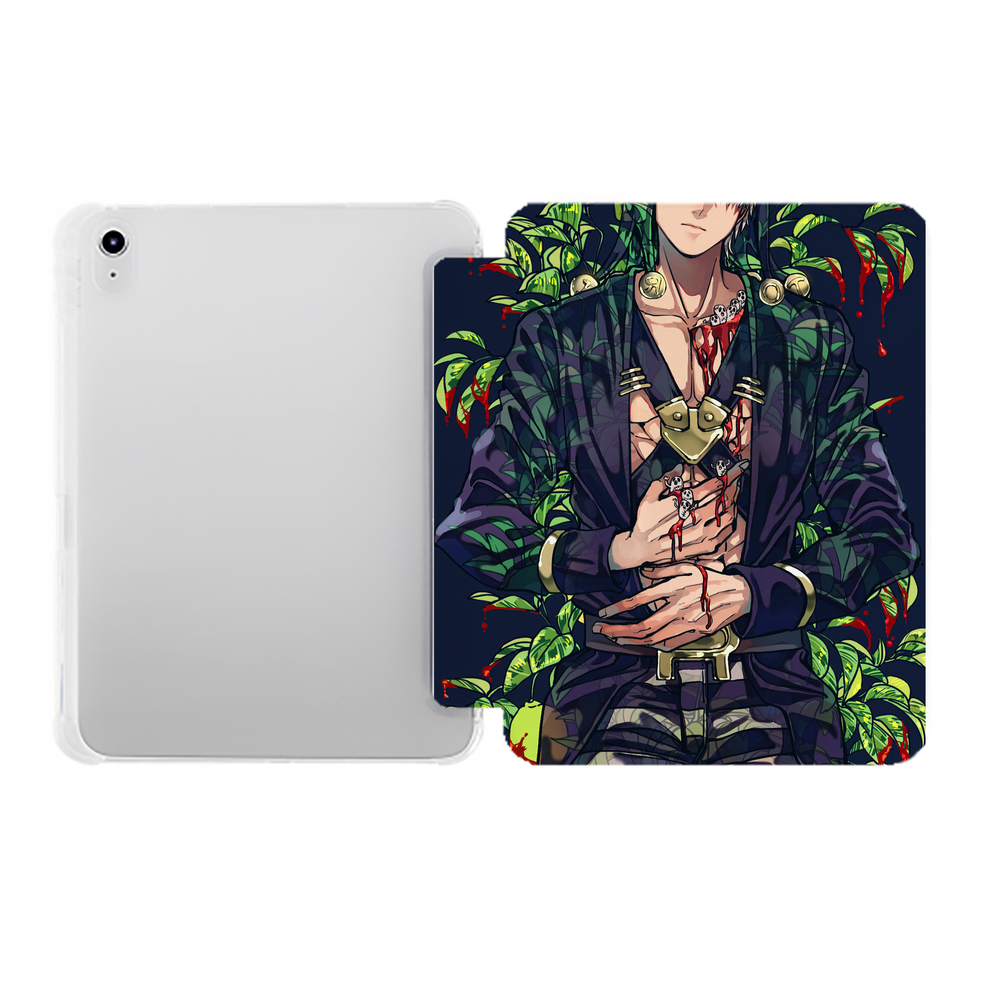 （画像用） ジョジョの奇妙な冒険 JoJo's Bizarre Adventure IPad ケース ペン収納付き 三つ折りスタンド PUレザー×シリコン 対応機種9.5/10.5/10.9インチ